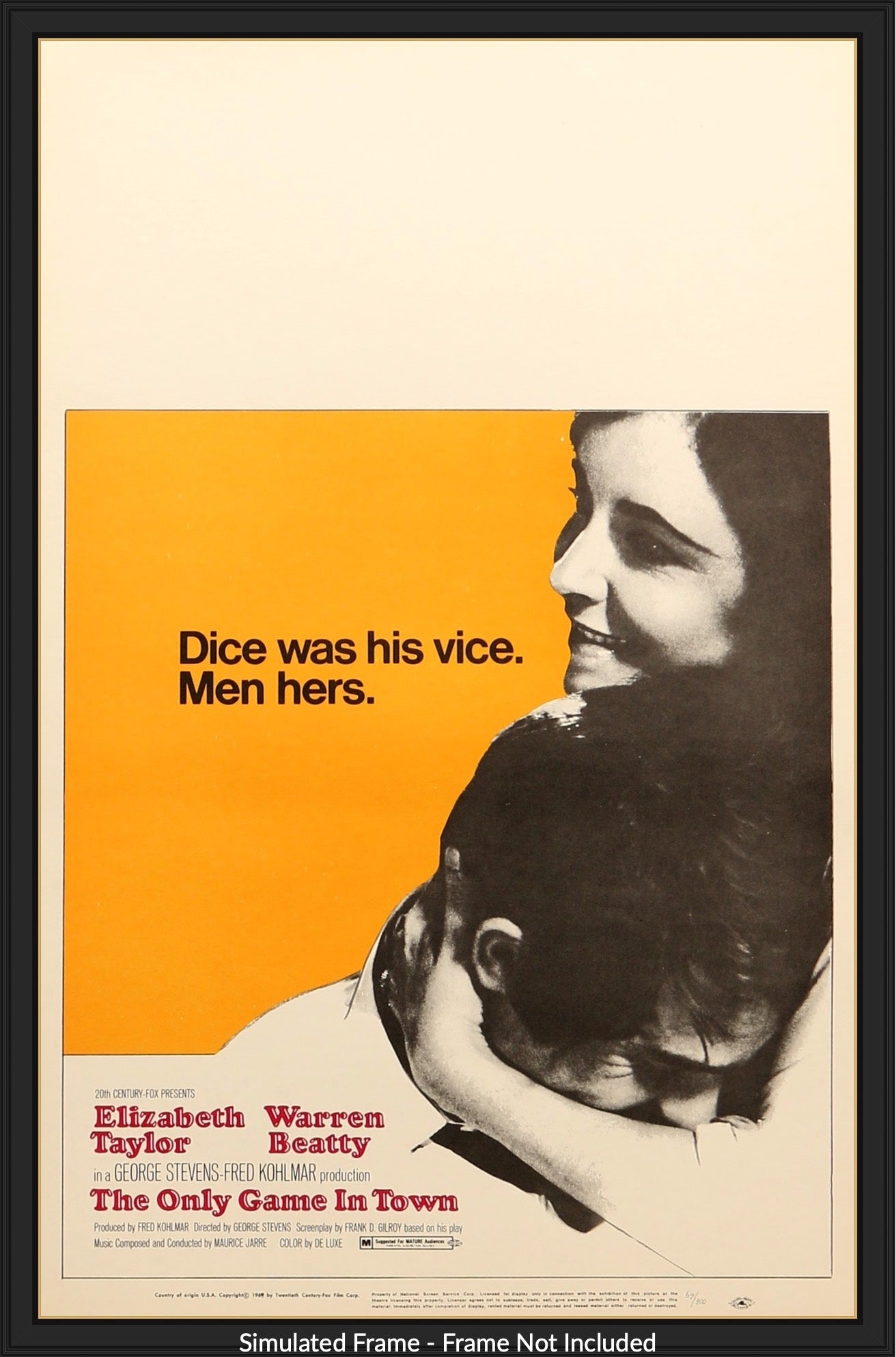 Only Game In Town (1970) original movie poster for sale at Original Film Art - Vintage Movie Posters