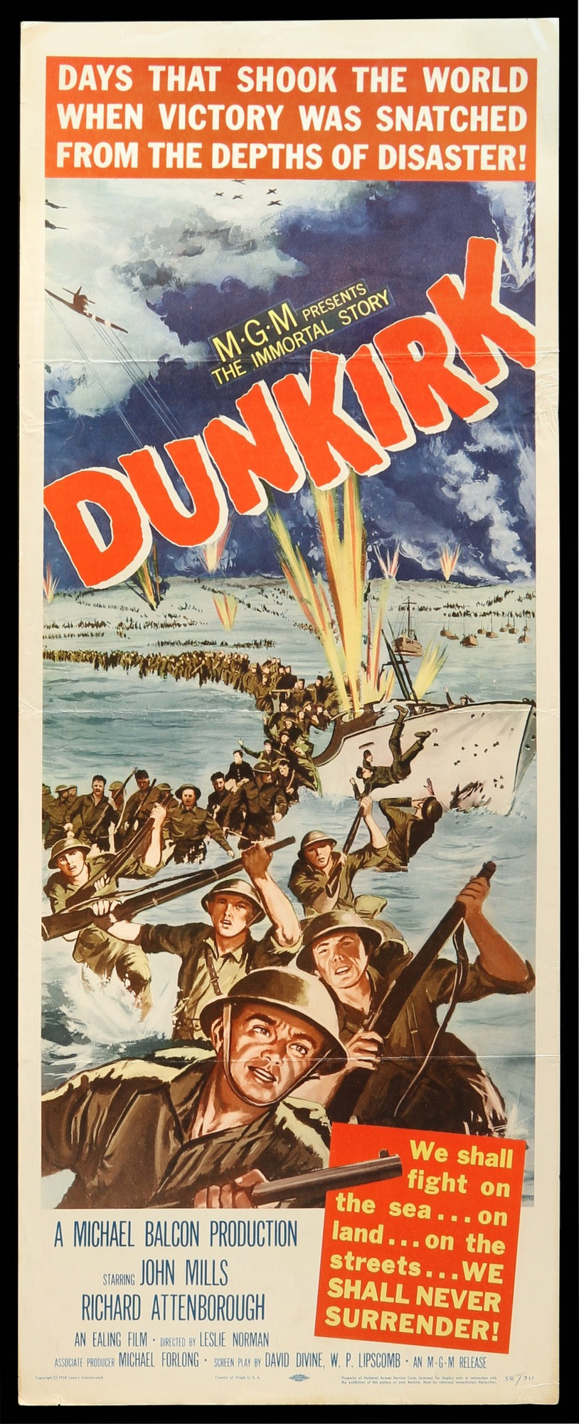 Dunkirk (1958) original movie poster for sale at Original Film Art - Vintage Movie Posters