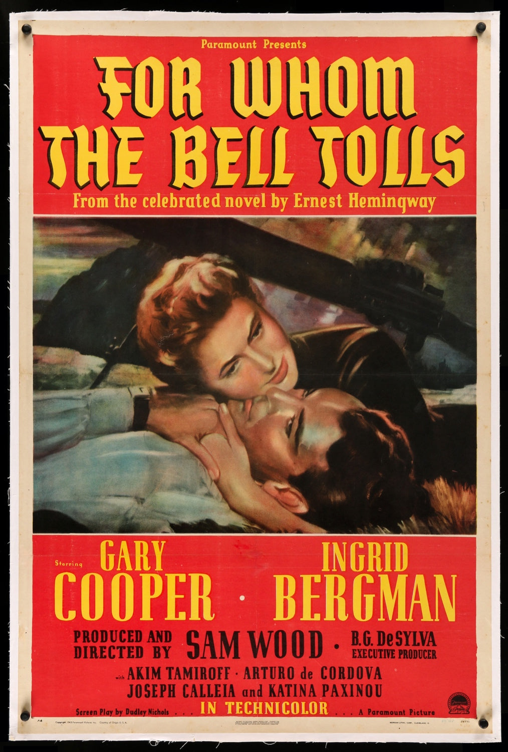 For Whom the Bell Tolls (1943) original movie poster for sale at Original Film Art - Vintage Movie Posters
