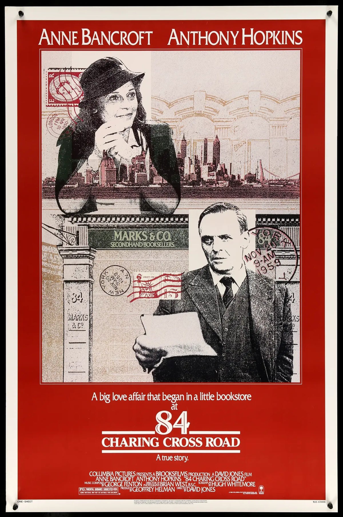 84 Charing Cross Road (1987) original movie poster for sale at Original Film Art