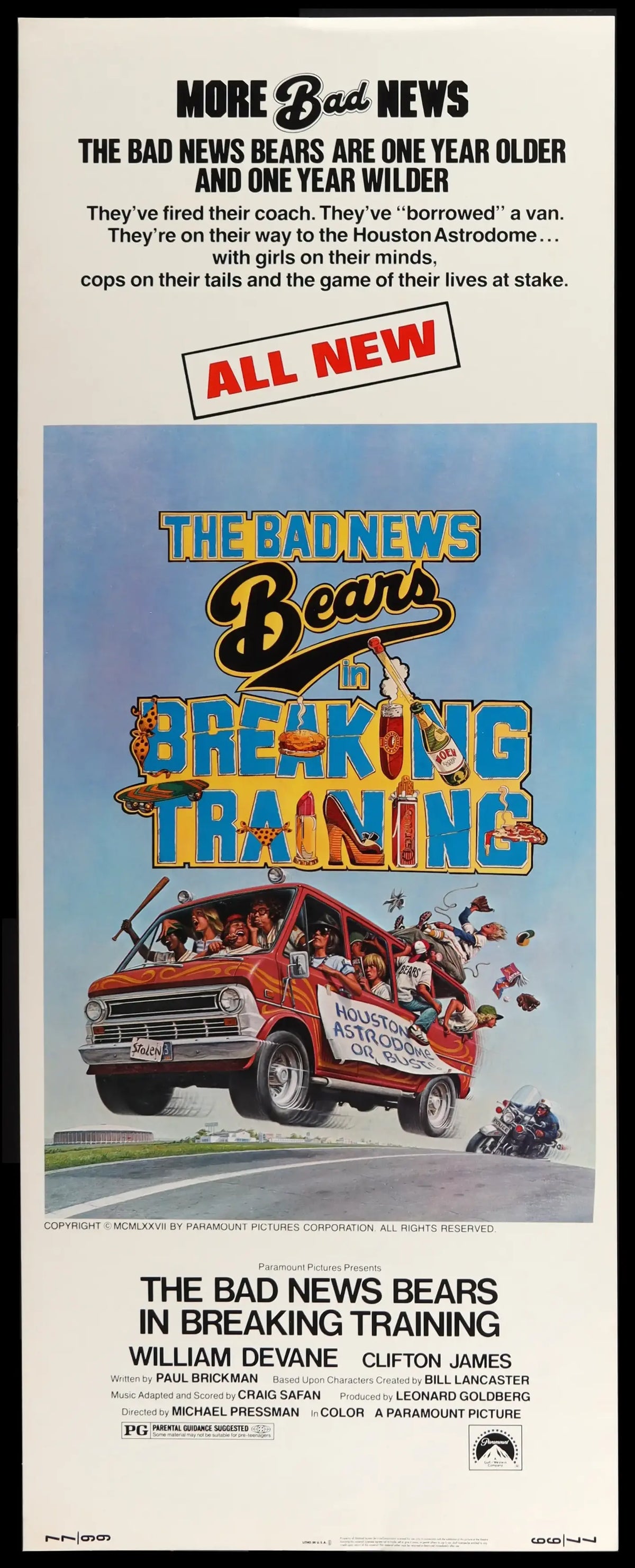 Bad News Bears in Breaking Training (1977) original movie poster for sale at Original Film Art - Vintage Movie Posters