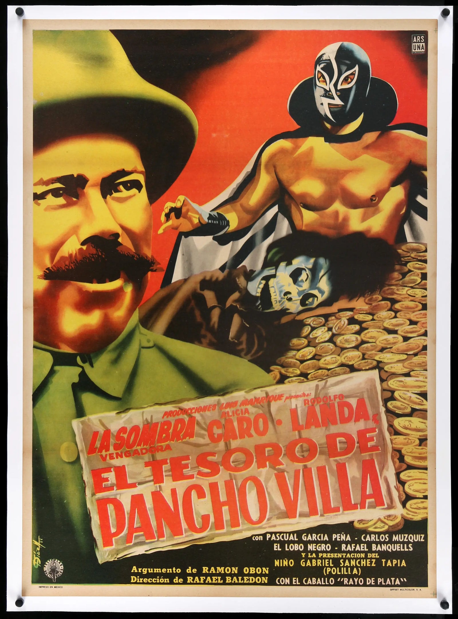 El Tesoro de Pancho Villa (1957) original movie poster for sale at Original Film Art - Vintage Movie Posters