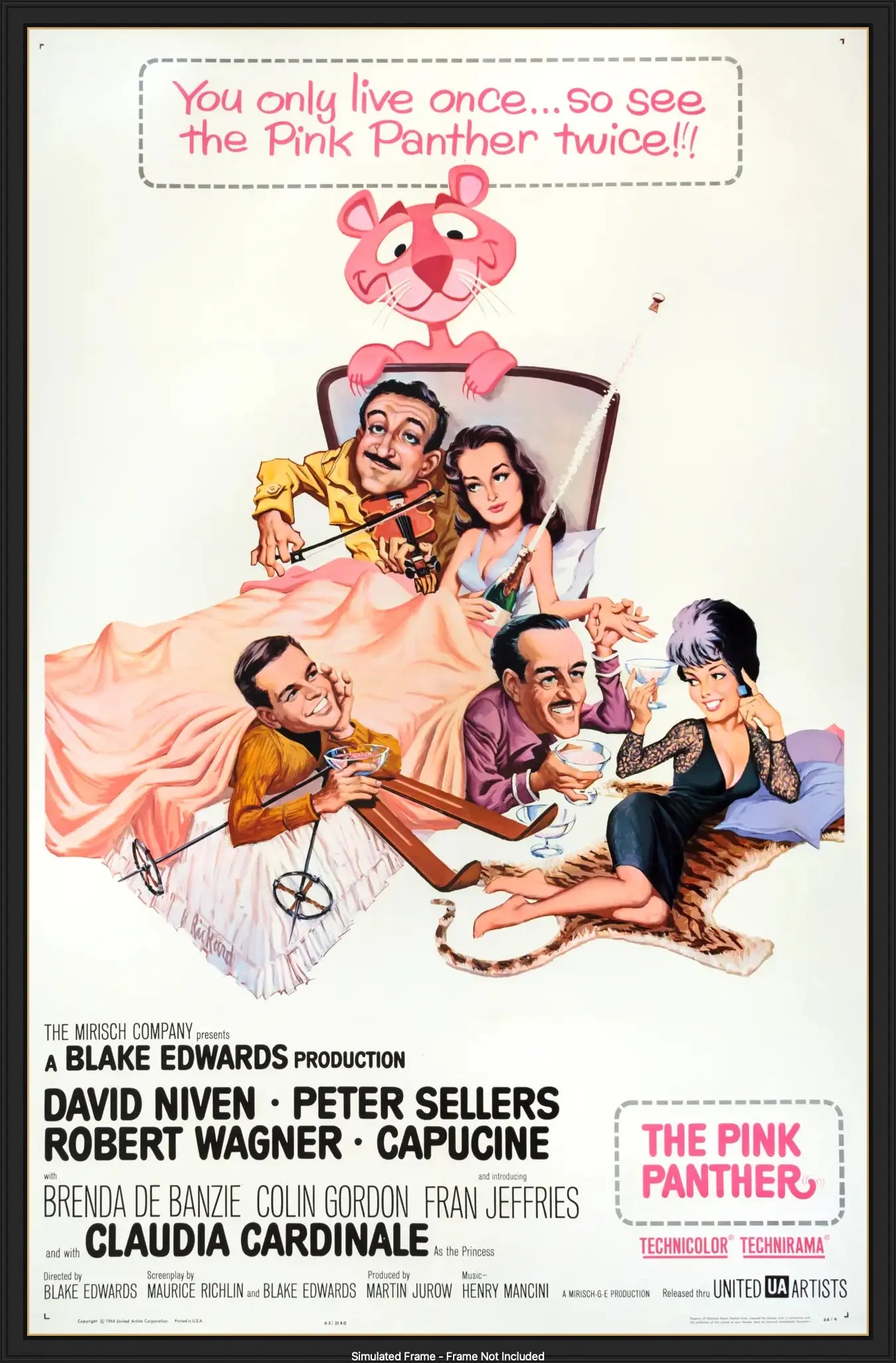 The Pink Panther (1963) Original One-Sheet Movie Poster - Original Film Art  - Vintage Movie Posters