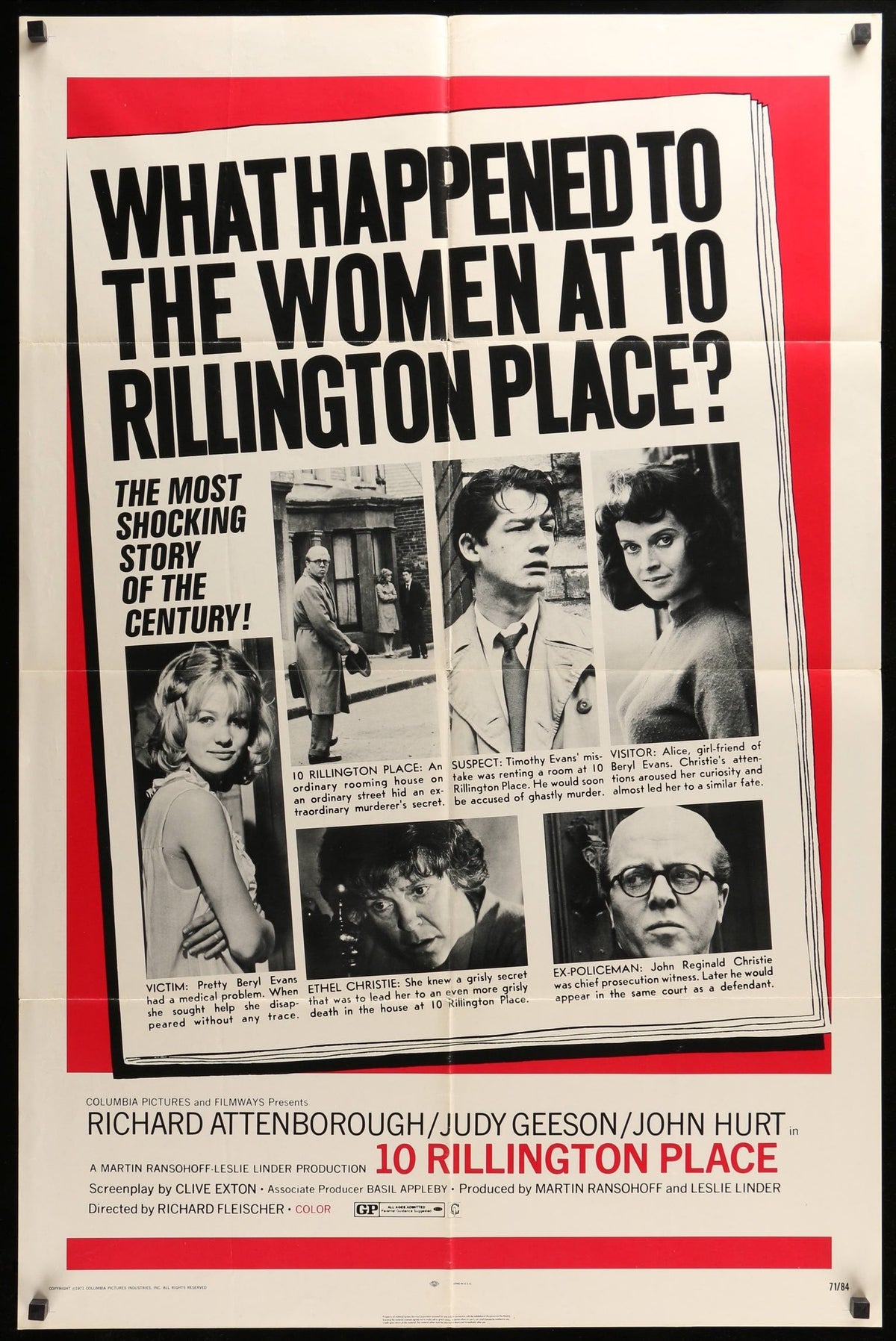 10 Rillington Place (1971) original movie poster for sale at Original Film Art - Vintage Movie Posters