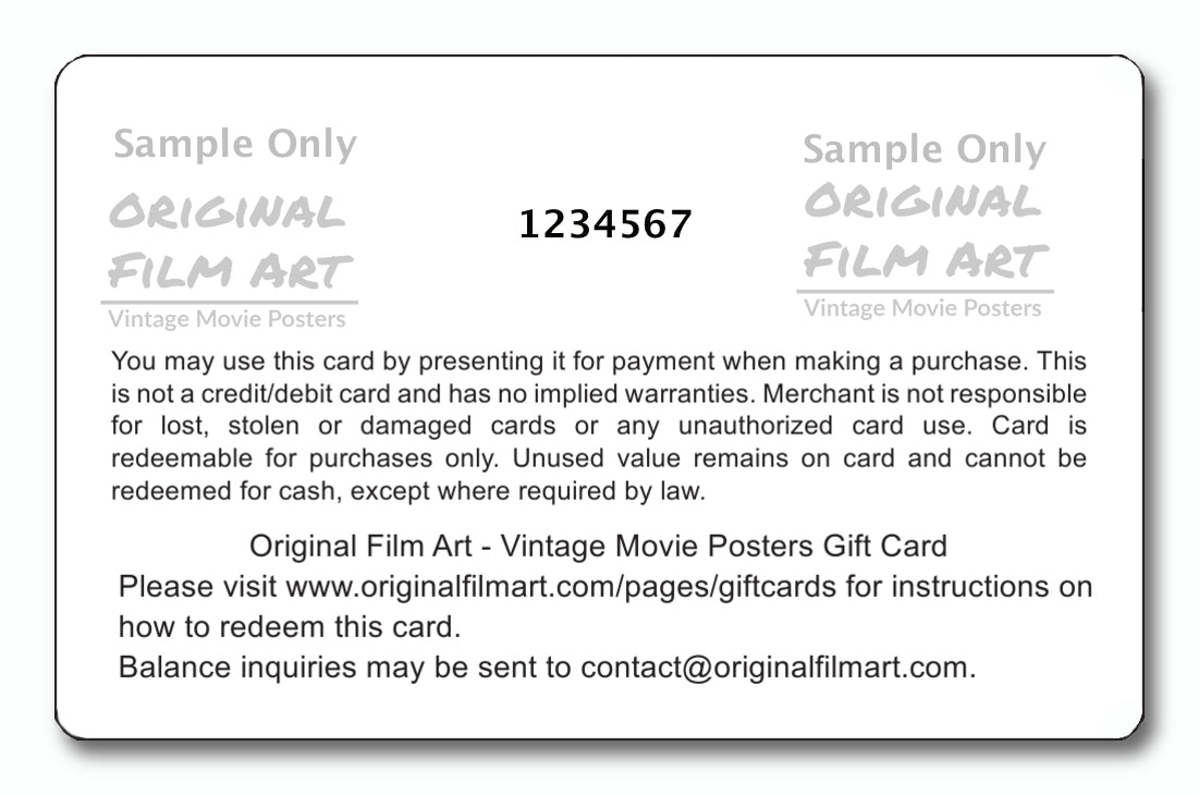 $300 Gift Card original movie poster for sale at Original Film Art - Vintage Movie Posters