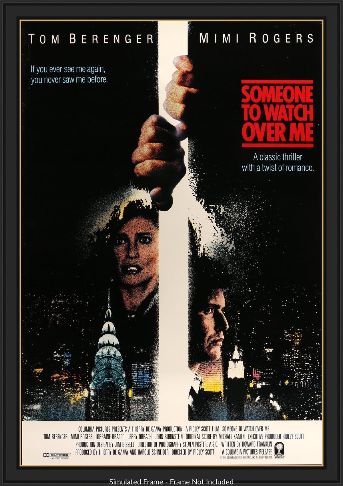Someone to Watch Over Me (1987) original movie poster for sale at Original Film Art - Vintage Movie Posters