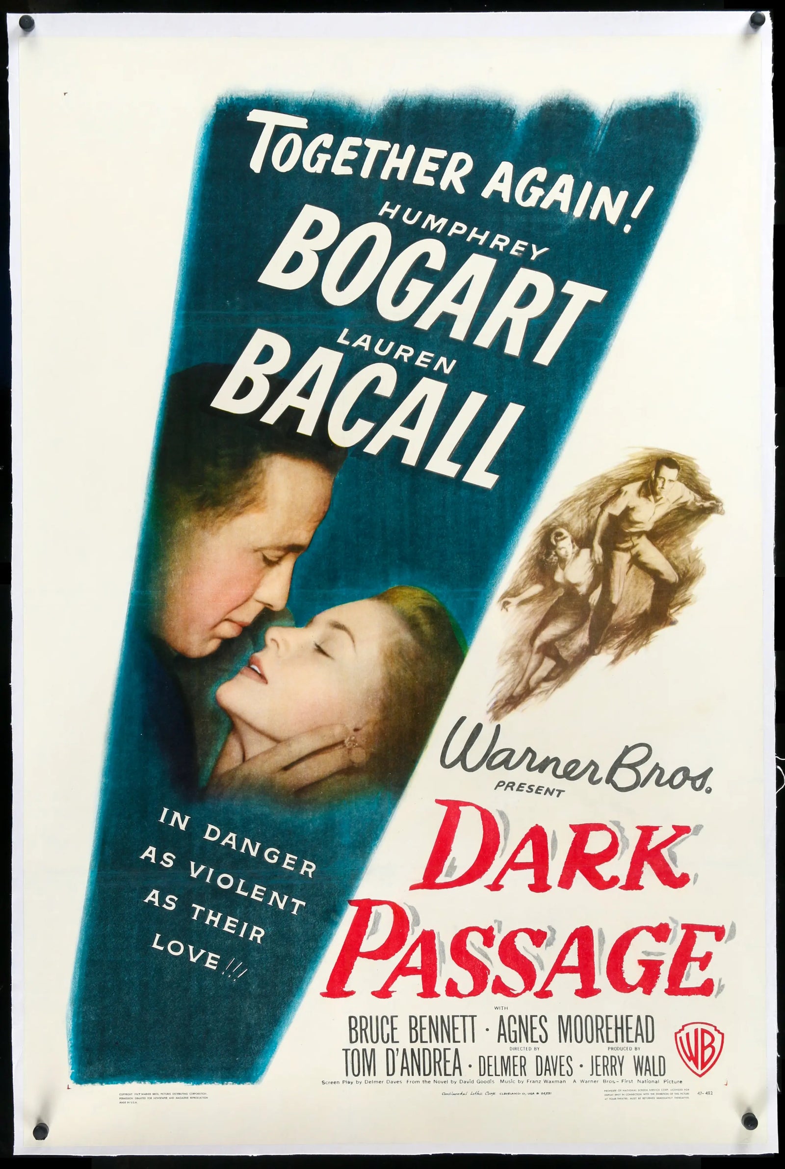 Dark Passage (1947) original movie poster for sale at Original Film Art - Vintage Movie Posters