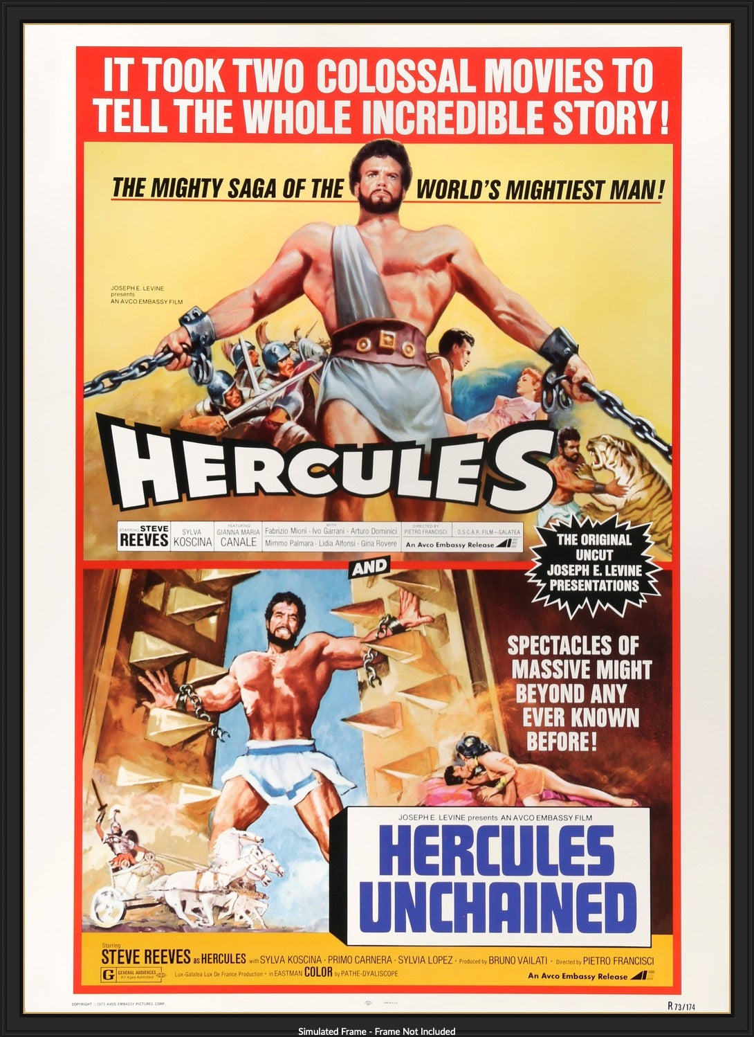 Hercules (1959) / Hercules Unchained (1959) original movie poster for sale at Original Film Art - Vintage Movie Posters