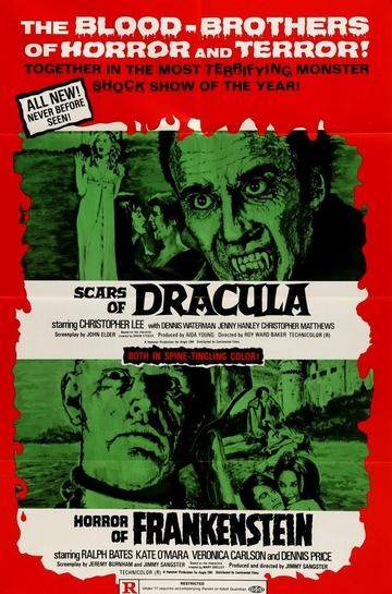 Horror of Frankenstein (1971) / Scars of Dracula (1970) original movie poster for sale at Original Film Art - Vintage Movie Posters
