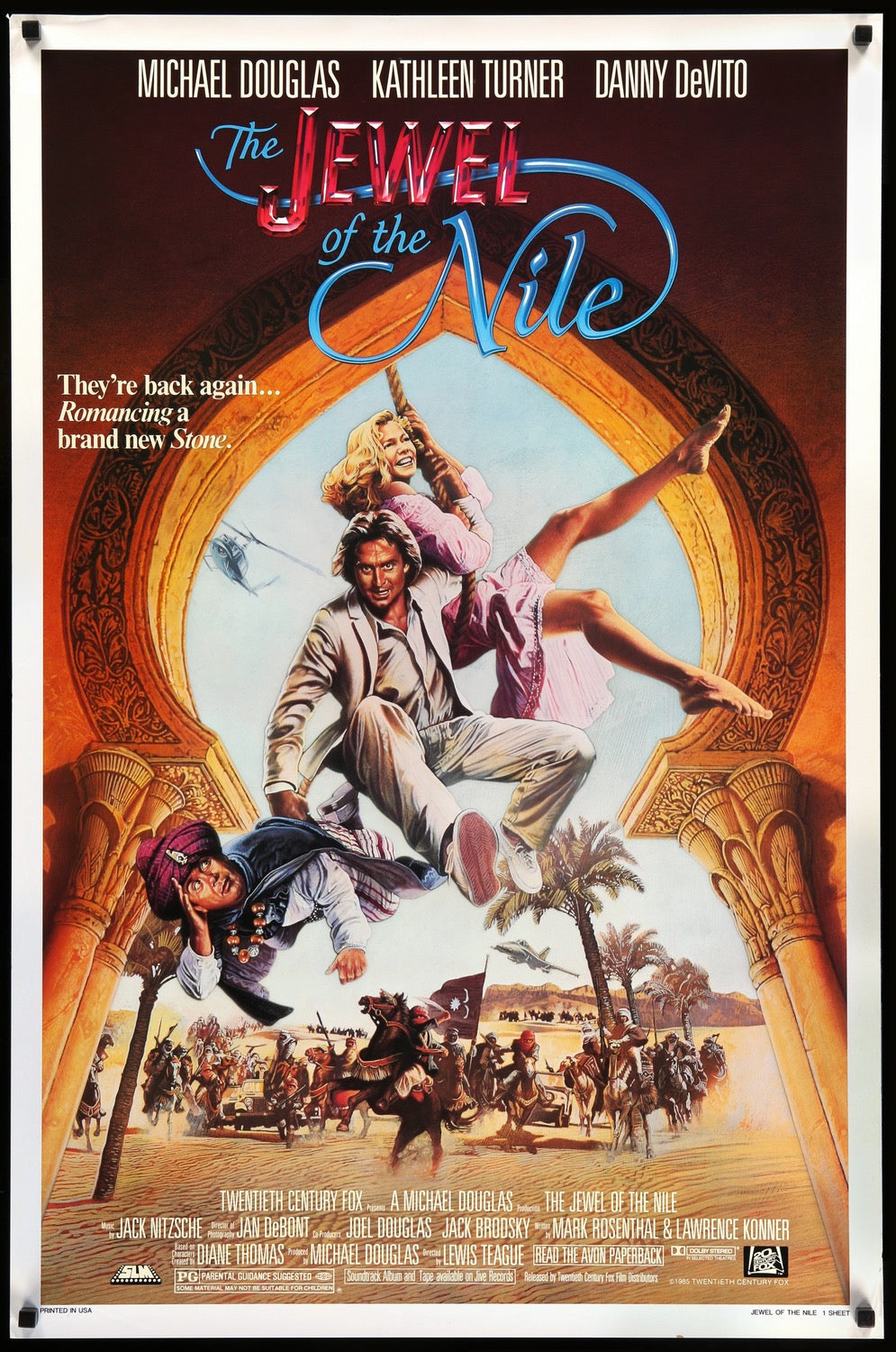 Jewel of the Nile (1985) original movie poster for sale at Original Film Art - Vintage Movie Posters
