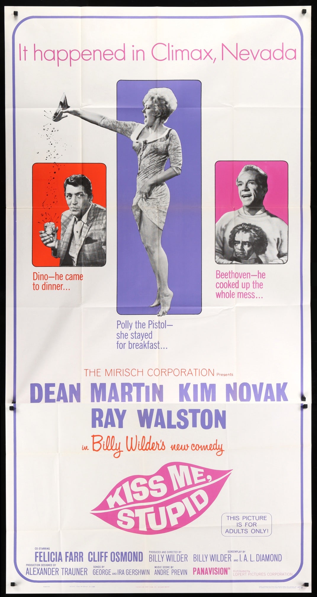 Kiss Me, Stupid (1965) original movie poster for sale at Original Film Art - Vintage Movie Posters