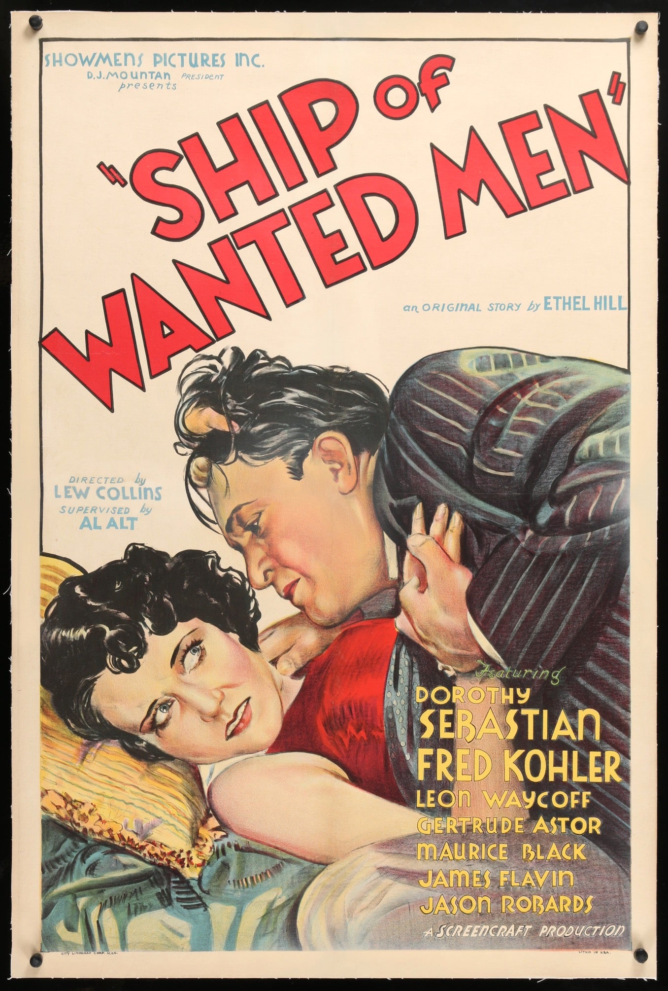 Ship of Wanted Men (1933) original movie poster for sale at Original Film Art - Vintage Movie Posters